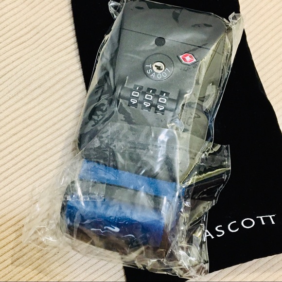 Luggage combination lock FAA approved strap BLUE Ascott brand - Picture 3 of 8